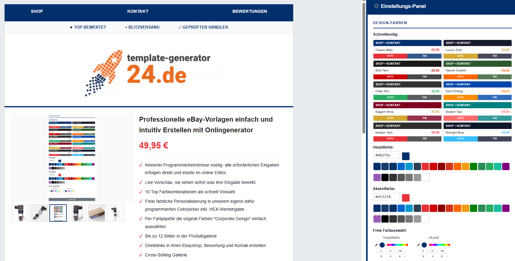 eBay Template Generator Live Preview